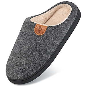 Ecetana Men's Memory Foam Non Slip Fuzzy House Slippers (Various) $10 