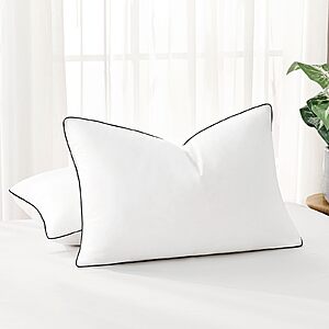 DOWNSTORIA Feather Down Pillows Queen/Standard Size Set of 2, 20x28 in. - $24.69