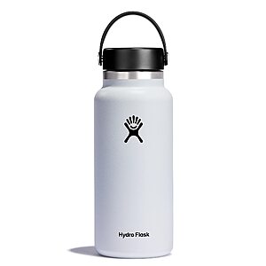 Hydro Flask Water Bottle - Wide Mouth Flex Lid, 32 Oz, White for $20.99
