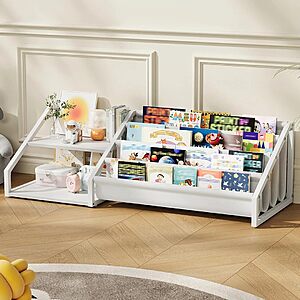 Select Accounts - CHOEZON Kids Bookshelf, 2 Open Shelves and 4-Tier Sling Rack - $19.99