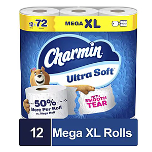 12-Ct Charmin Ultra Mega XL Toilet Paper Rolls + $10 W Cash 3 for $35.35 (after $15 Rebate) + Free S&H