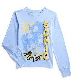Sonic the Hedgehog Boys' Long Sleeve Graphic Tee (Light Blue) $5.45