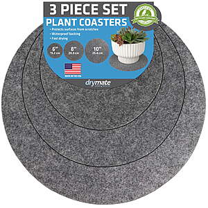 Drymate Plant Coasters, (3 Pack, Sizes: 6”, 8”, 10” Round) - $4.77