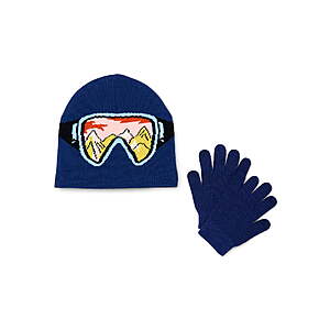 $2.20 - Wonder Nation Boys 2-Piece Ski Graphic Beanie Hat and Tech Gloves Set
