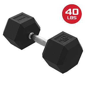 40-Lb FitRx Rubber Hex Dumbbell (Single)