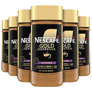 6-Pack 3.5oz NESCAFÉ Gold Espresso Instant Coffee (Intense) $31 