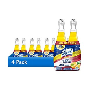 (4x, 2-pack - 8 Total) Lysol All Purpose Spray Cleaner for Sanitizing and Disinfecting, Lemon, 32 fl oz - $19.08