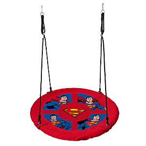 40" Saucer Disc Tree Swing for Kids w/ Adjustable Ropes (Superman or Badman)