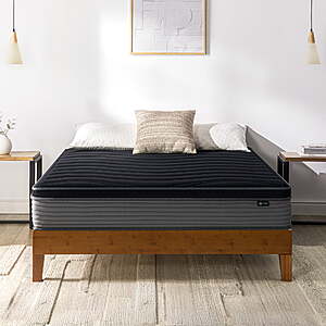 Zinus Tranquility 10" Medium Hybrid Mattress, King/$148, Queen/$124, Full/$108, Twin/$82