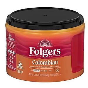 Folgers Ground Medium Classic Roast Coffee, 25.9 oz or Folgers Colombian Ground Coffee, 22.6 oz - $8.49 + free store pickup on $10+