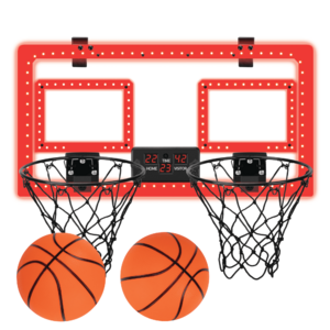 MinnARK Over-the-Door Basketball Dual Hoop Indoor Sports Game (Hoop + 2 Balls)