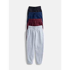 $7.98 | 4-Pack Athletic Works Boys Fleece Jogger Sweatpants, Sizes 4-18 & Husky (2 sets of colors)