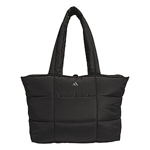 $29.97 - adidas Quilted Tote – Puffer Shoulder Bag, All Me/Black, OSFA