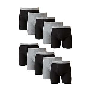 Hanes Men's 10-Pack Cotton Boxer Briefs (2 options) - $23.98