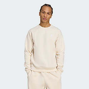 Adidas men's trefoil essentials crew sweatshirt (wonder white / white) - $15.50 + free shipping