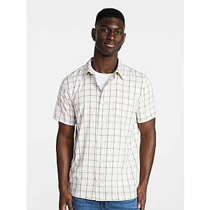George Men's & Big Men's Regular Fit Microfiber Button-Up Shirt with Short Sleeves (Various) - from $4.80