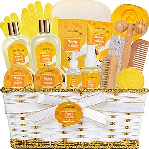 Honey Almond Spa Gift Set, Complete Spa & Skin Gift Baskets for Women & Men - $9.49