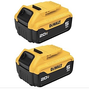 2-Pack DeWALT DCB205-2 20V MAX 5Ah Battery Kit $100 + Free S&H w/ Prime