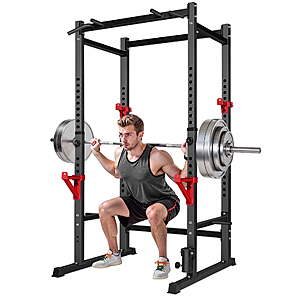 Primy Full Power Rack 1000lb Capacity for Weight Training, Adjustable Squat Stand, Black - $161.99