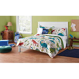 Your Zone 7-Piece Reversible Dinosaur Bed-in-a-Bag Bedding Set, Full - $15
