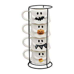 Way To Celebrate Halloween Ghost or Pumpkin Stack Ceramic Mugs, 4-Pack, 12 fl oz - $6.48