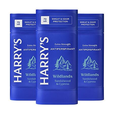 3-Pack 2.5 oz Harry's Extra-Strength Antiperspirant Deodorant (Wildlands)   - $9.09 at Amazon