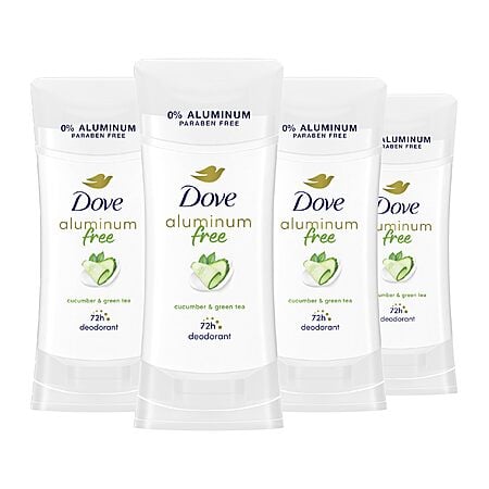 Select Accounts at Amazon- Dove Aluminum Free Deodorant for Women 4 Count Cucumber and Green Tea, 2.6 oz - $10.56 w/ coupon + S&S