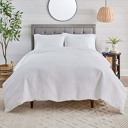 Better Homes & Gardens Paisley Matelasse 3-Piece Duvet Cover Set (White or Sage) Queen or King - $21.58