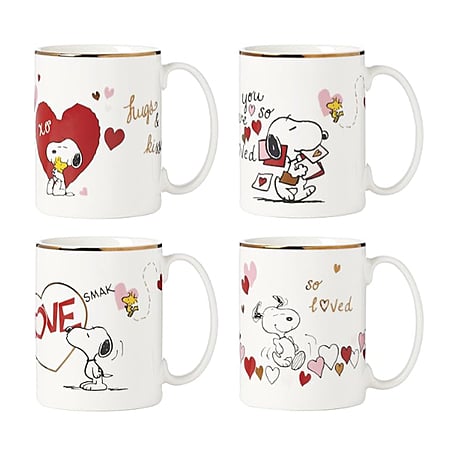 Lenox Snoopy Valentine's Day 4 Piece Mug Set - $26.34, Dinnerware Accent Plates Set of 4 - $33.14 + AND MORE