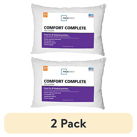 (2 pack) Mainstays Comfort Complete Bed Pillow, Standard/Queen - $3.44 ($1.72 each)