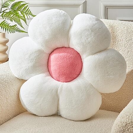 Vdoioe Daisy Shaped Throw Pillow - 15.7In Plush (white + pink) - $7.49