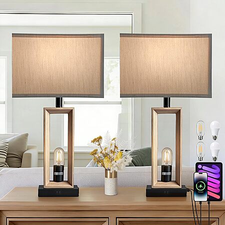 PACOLIT P Modern Farmhouse Table Lamps Set of 2 - $29.97