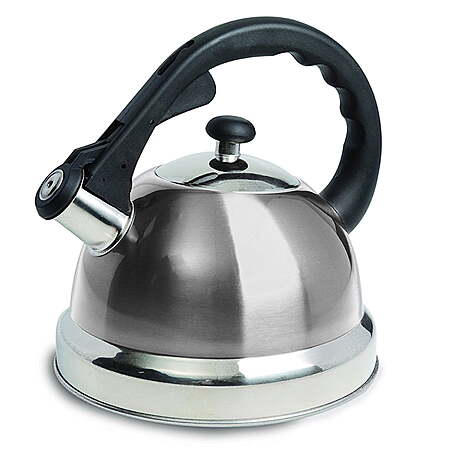 Mr. Coffee Claredale 2.2 Qt Stainless Steel Whistling Tea Kettle in Silver - $12.48