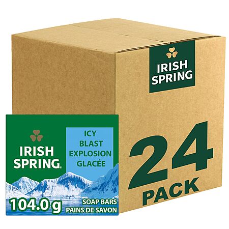 Irish Spring Icy Blast Bar Soap, 24 Pack, 3.7 Oz - $13.14