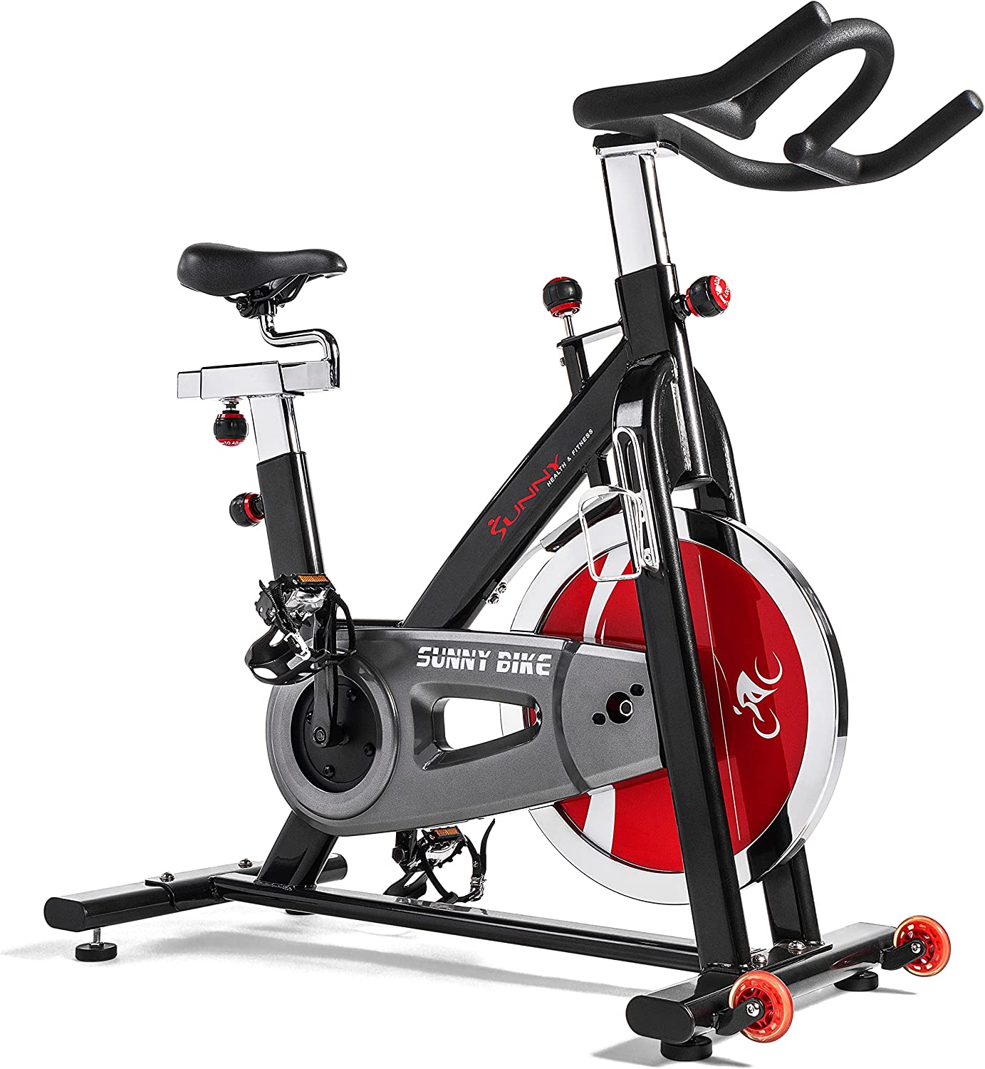 Sunny Health & Fitness Indoor Cycling Exercise Bike with Heavy 49 LB Chrome Flywheel - SF-B1002 - $168.62