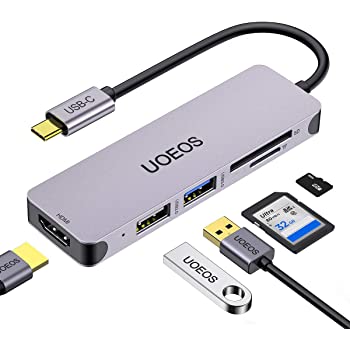 UOEOS 5-in-1 USB C HUB with HDMI, USB3.0, USB2.0 and SD/TF Card Reader - Free Prime Shipping - $12.74