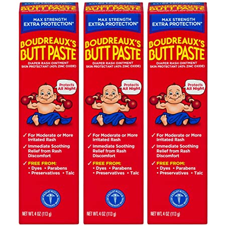 Amazon: 3 Pack Boudreaux's Butt Paste Maximum Strength Diaper Rash Ointment, 4 oz $12.43 w/ S&S + Free Shipping w/ Prime