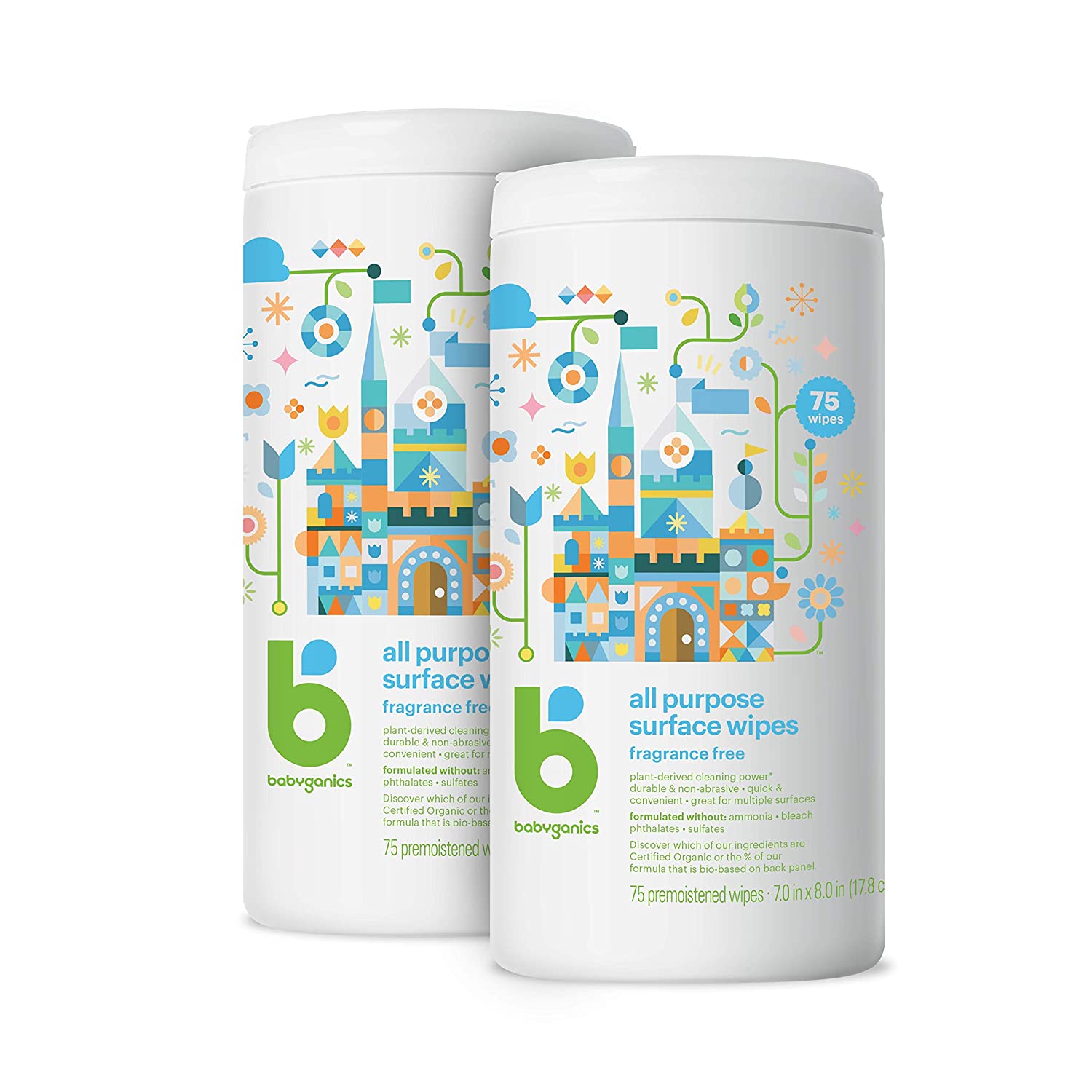 Amazon: 2 Pack 75 ct. Babyganics All Purpose Surface Wipes, Fragrance Free, 150 Count, Plant Based and Non-Abrasive, No Ammonia, No Bleach $10.63 w/ S&S + FS w/ Prime