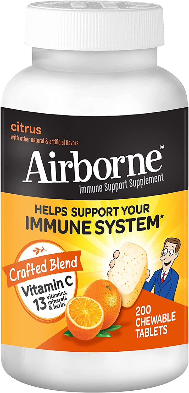 Amazon:200 Ct. Airborne 1000mg Vitamin C Chewable Tablets with Zinc, Citrus Flavor $13.10 (15% S&S) or $15.29 (5% S&S) + FS w/ Prime & More