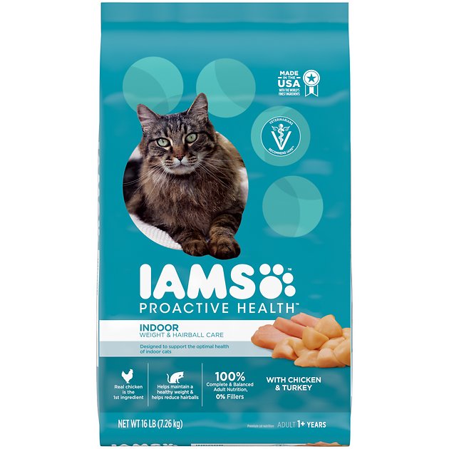 Chewy: Iams ProActive Health Indoor Weight & Hairball Care Dry Cat Food, 16 Ib 3 for $47.44 & MORE w/ Autoship & save + Free S&H orders $49+