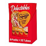 32 Count Hartz Delectables Squeeze Up Lickable Wet Cat Treats (Chicken) $6.45 w/ S&amp;S + Free Shipping w/ Prime or on $25+