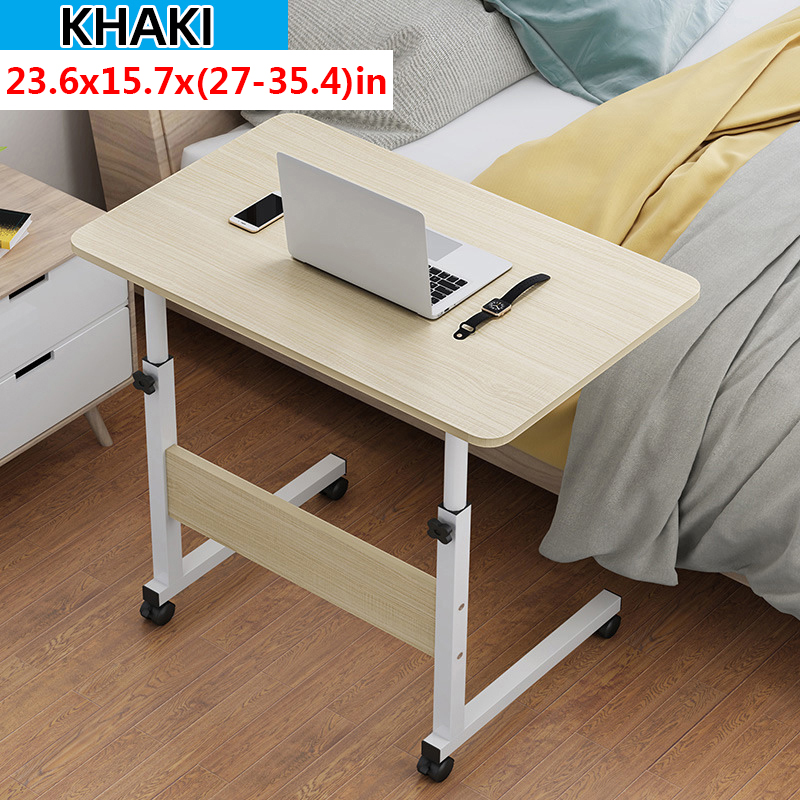 Adjustable Height Laptop Desk Rolling Bedside Table Computer Over Bed