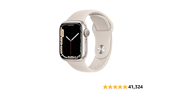 Apple Watch Series 7 [GPS 41mm] Smart Watch w/ Starlight Aluminum Case with Starlight Sport Band. Fitness Tracker, Blood Oxygen & ECG Apps, Always-On Retina Display, Wate - $299