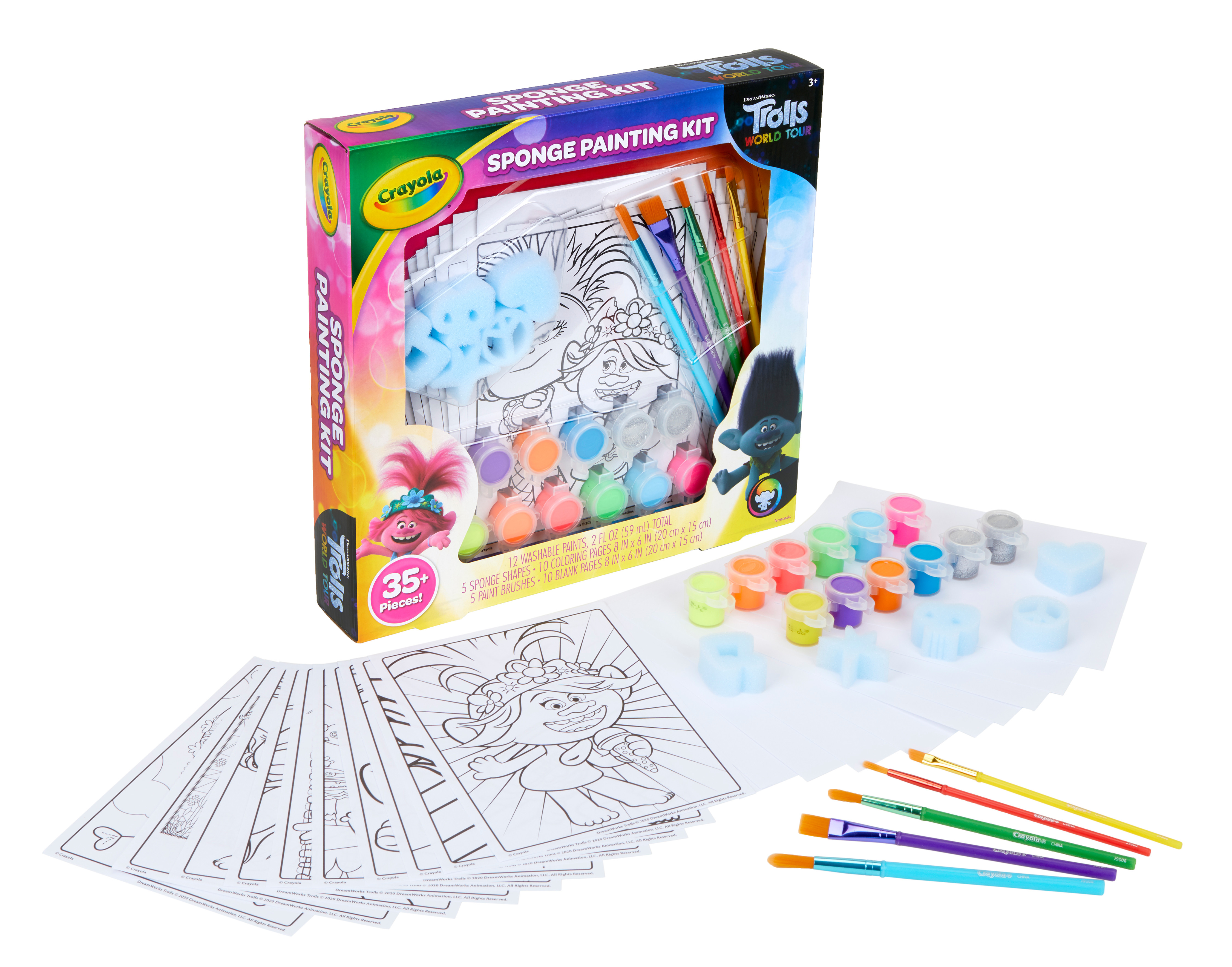 Crayola Trolls 2 Paint Set, Sponge Painting Set, Gift for Kids - Walmart.com $10.50