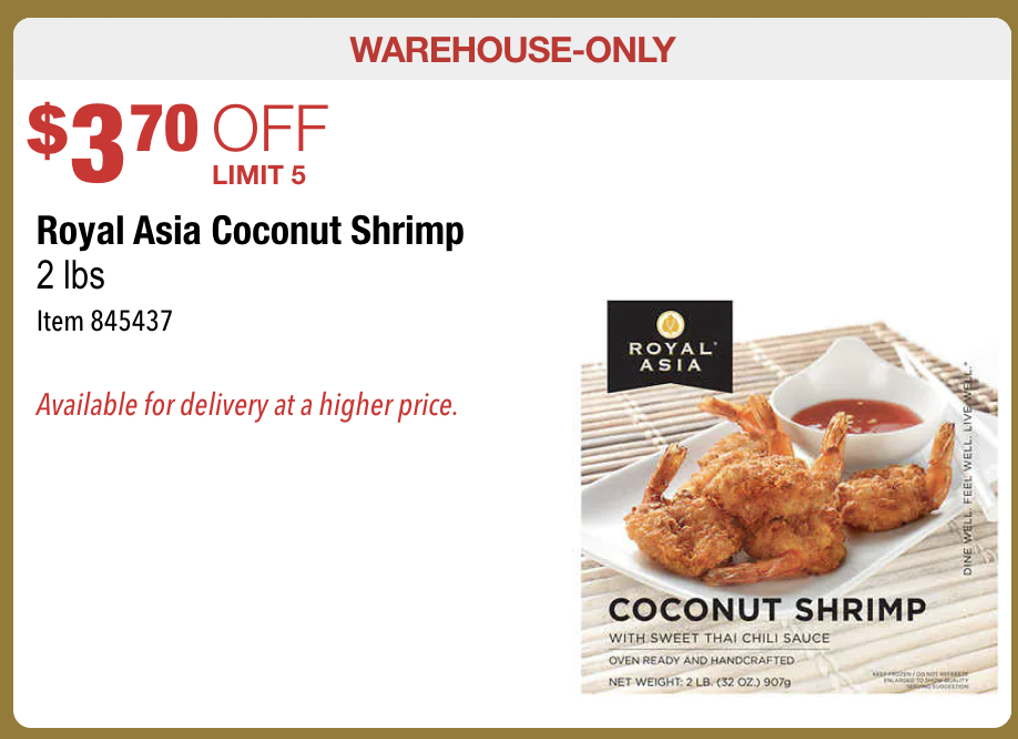 Royal Asia Coconut Shrimp $3.70 OFF