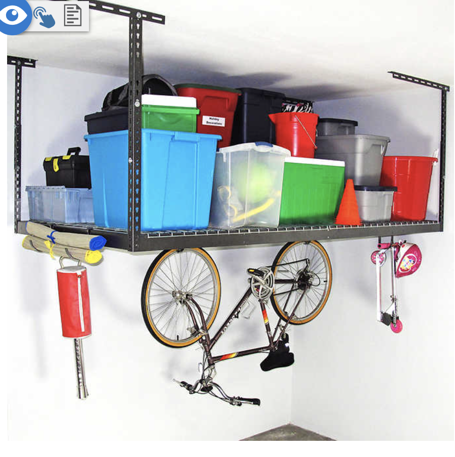 SafeRacks 4 ft. x 8 ft. Overhead Garage Storage Rack and Accessories Kit $199.99