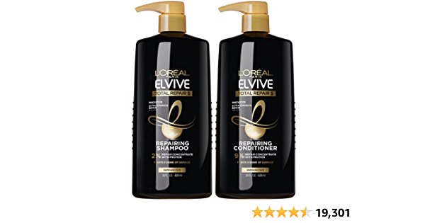 L'Oreal Paris Elvive Total Repair 5 Repairing Shampoo and Conditioner for Damaged Hair, 28 Ounce (Set of 2) - $7.61
