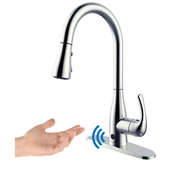 Flow Motion Activated Single-Handle Pull Down Kitchen Faucet Sprayer (3 ...