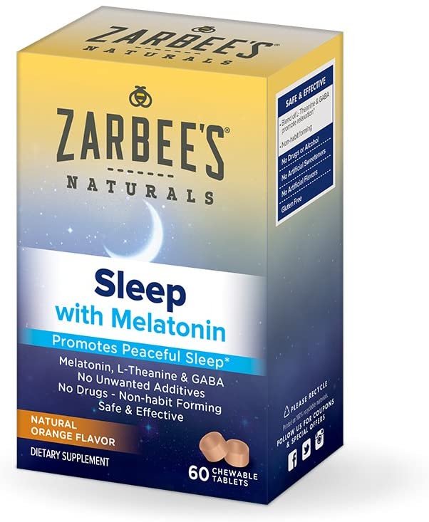 60-Count Zarbee's Naturals Sleep Chewable Tablets w/ Melatonin Supplement (natural orange flavor) $4.54 w/ S&S + F/S w/ Prime or on orders $25+