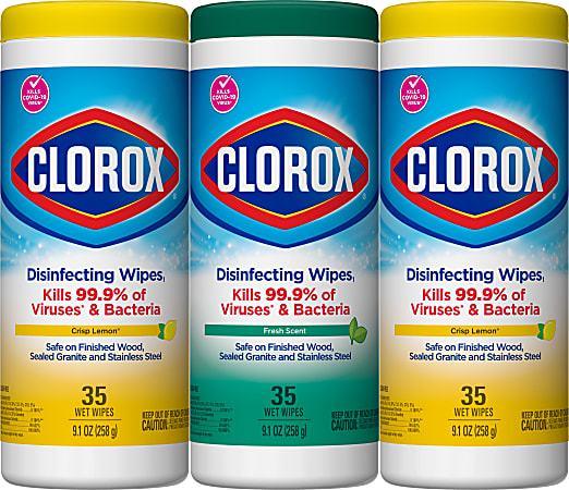 3-Pack 35-Count Clorox Disinfecting Wipes $5 + Free Store Pickup at Office Depot or F/S on $45+